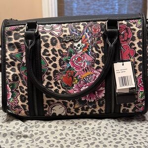 ED Hardy Leopard Satchel Crossbody Bag